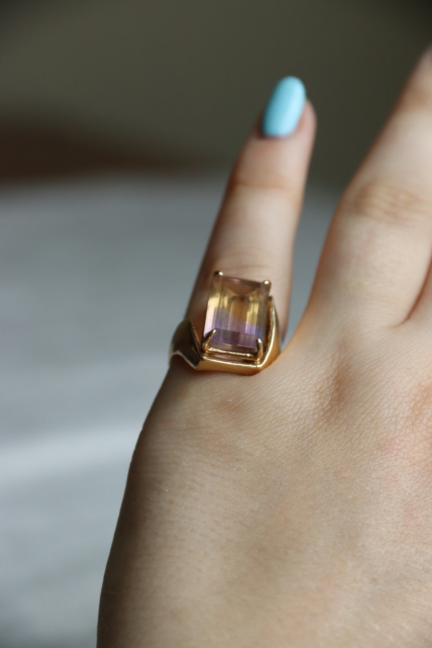 10K Ametrine Asymmetrical Ring