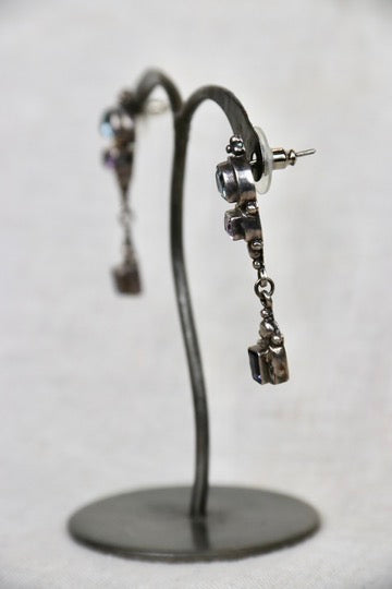 sterling silver gemstone drop earrings