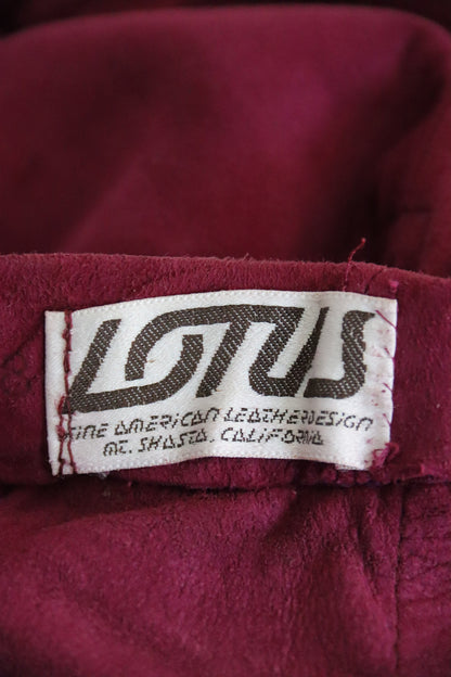 Lotus Maroon Leather Skirt - as is