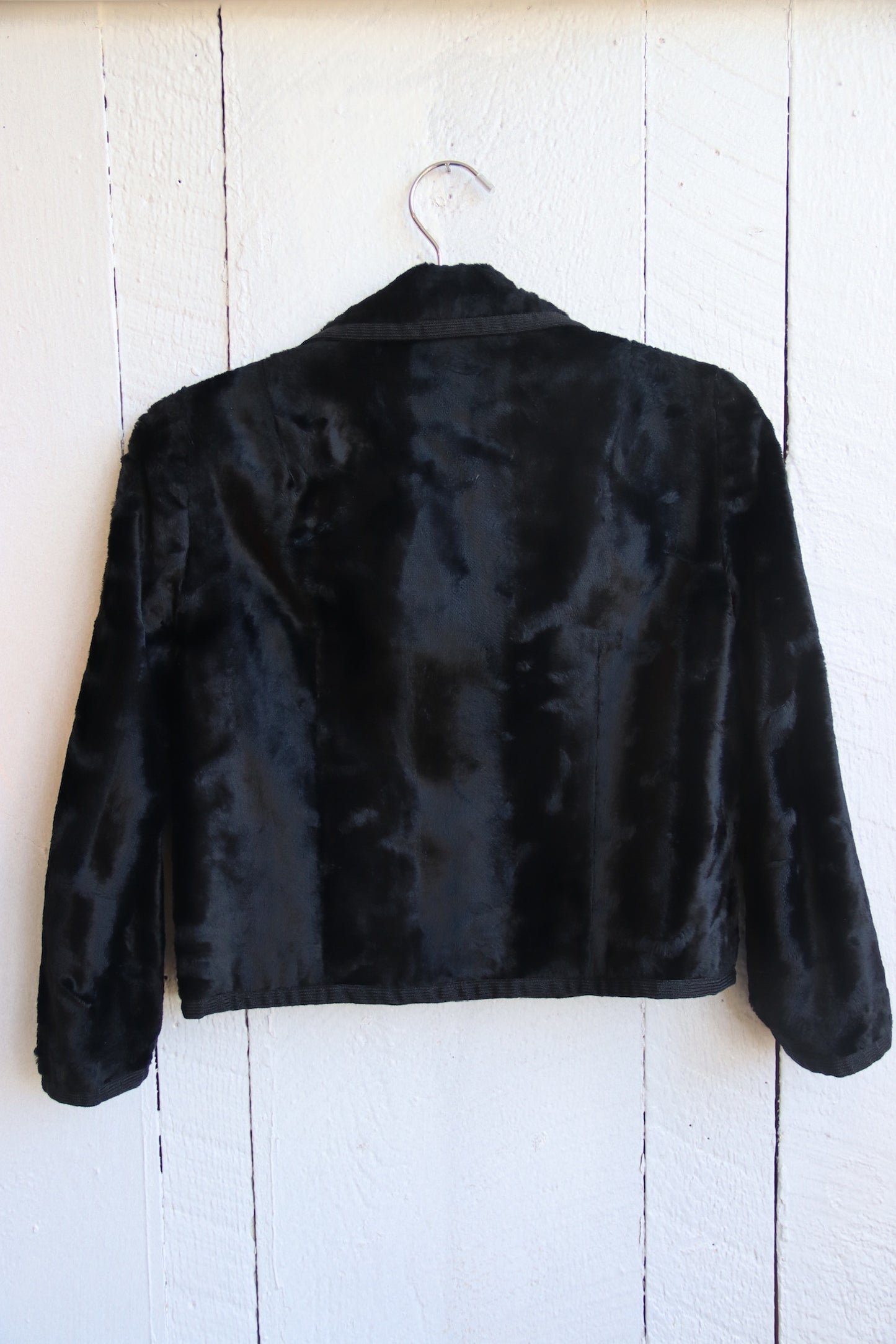 I. Magnin Black Fur Cropped Jacket