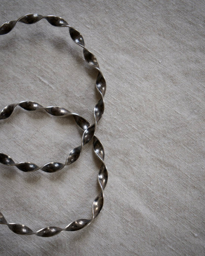 Set of 2 Twisted Sterling Silver Bypass Bangles