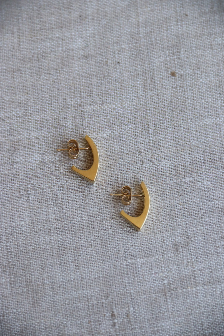 Yellow Gold Earrings with Diamonds - 14k