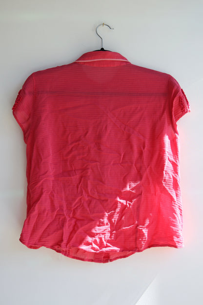 Ann Taylor pink raw silk top
