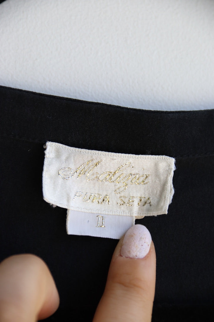 Vintage Malizia by La Perla Black Silk Top