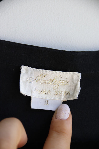 Vintage Malizia by La Perla Black Silk Top