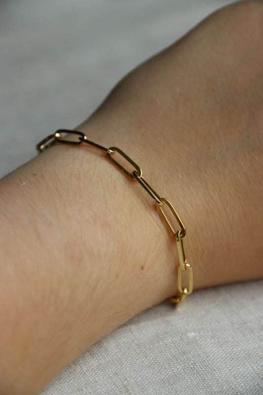 14K Paper Clip Chain Bracelet