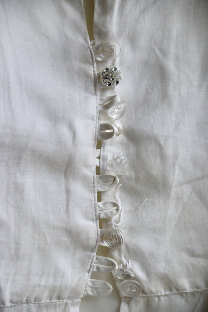 White Top with Mismatched Buttons