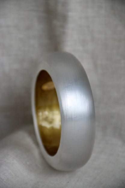 Alexis Bittar Hand Carved Silver Lucite Bangle