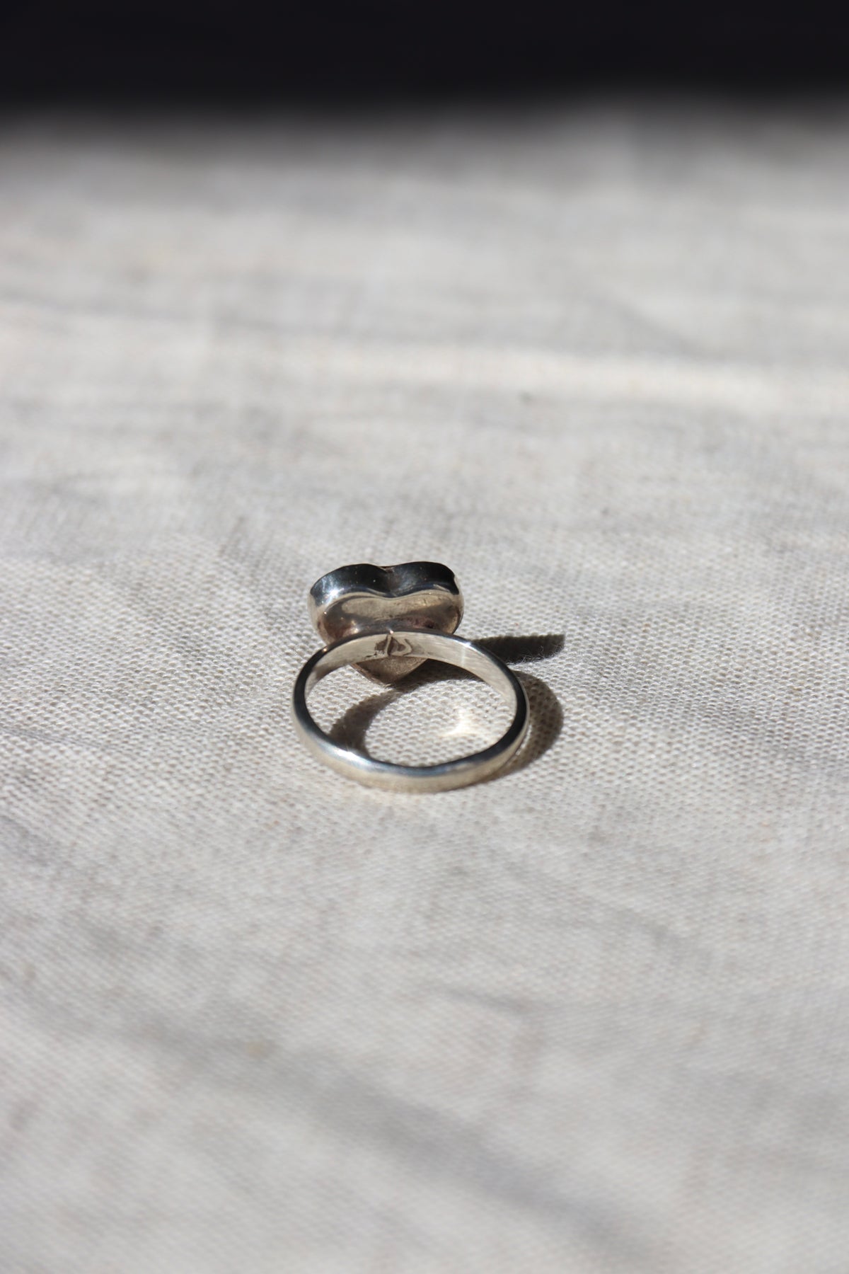 Heart Shaped Pressed Flower Sterling Silver Ring