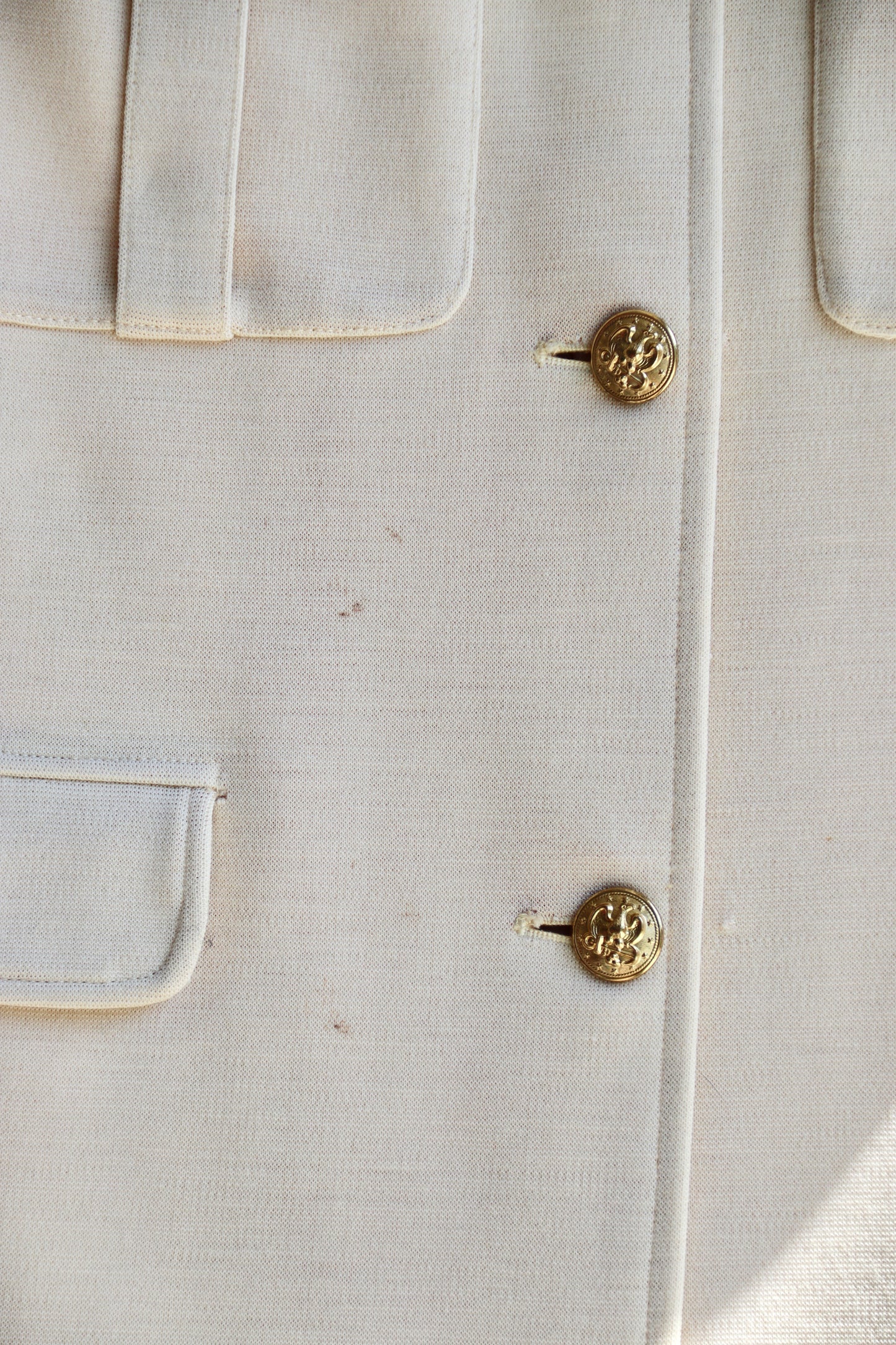 Vintage Beige Coat with Lapels- as is