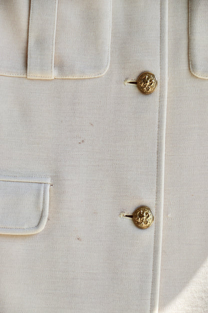 Vintage Beige Coat with Lapels- as is