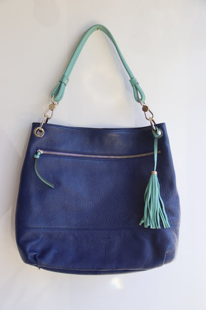 Isaac Mizrahi Blue Leather Bag