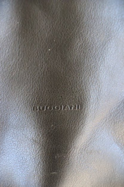 Marco Buggiani Black Leather Bag with Contrast Stitching