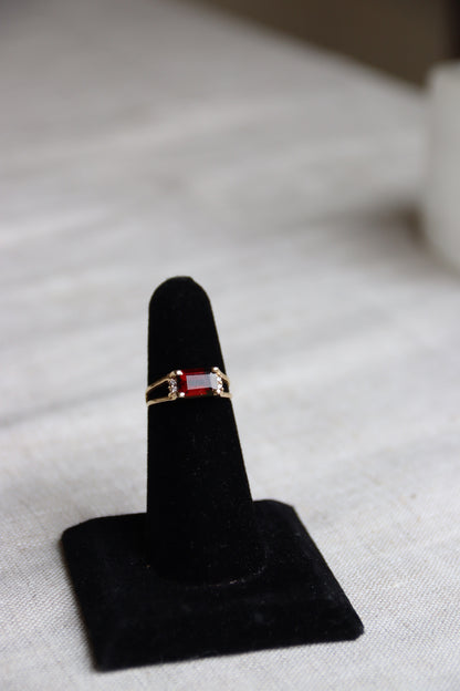 Garnet and Diamond Ring