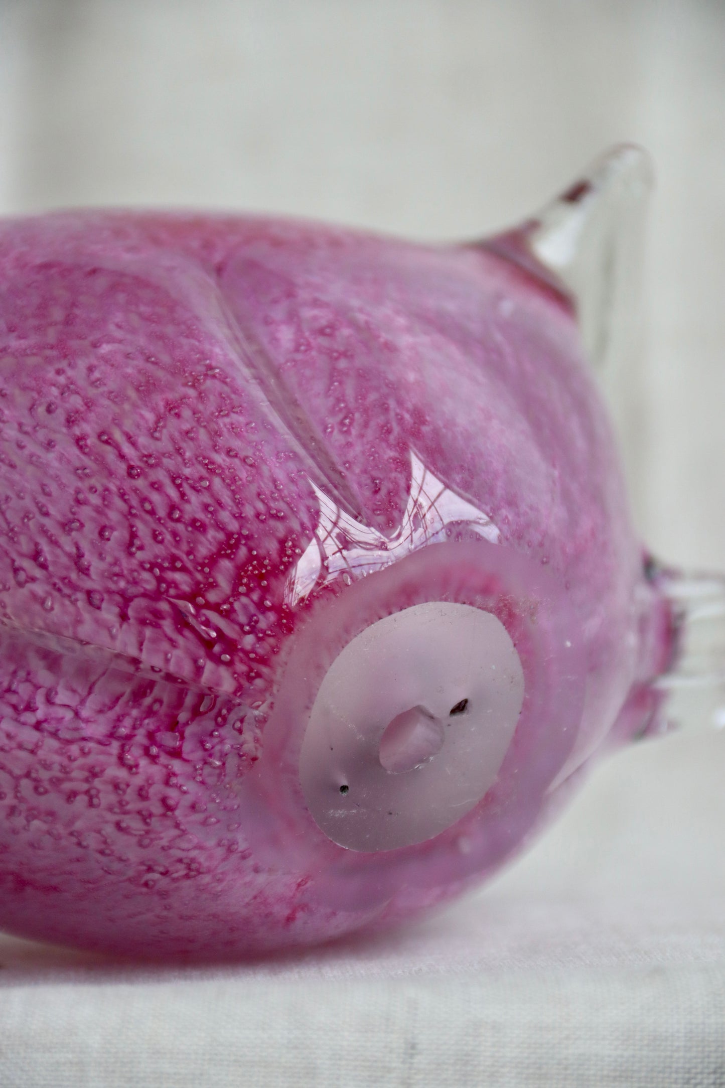 Handmade Glass Purple Pig