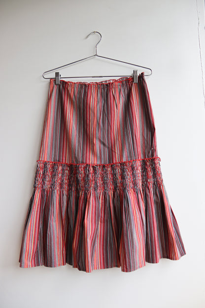 Wet Seal Red Striped Skirt