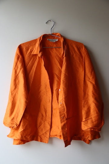 Saks Fifth Avenue “Real Clothes” Orange Silk Top