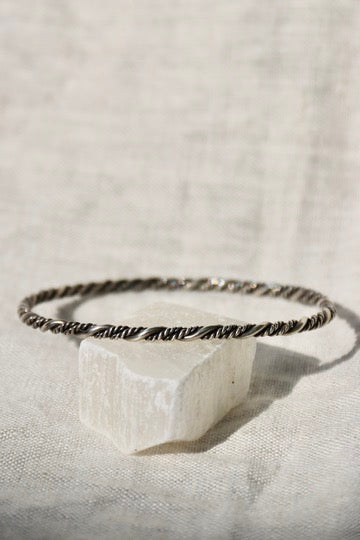 Sterling Silver Twisted Braid Bangle Bracelet