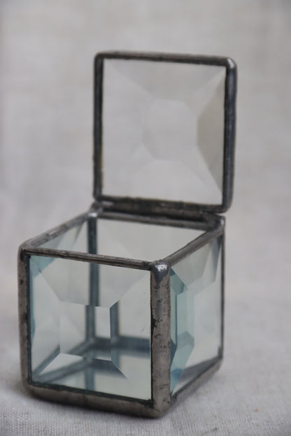 Vintage Saul Farber Beveled Glass Prism Boxes