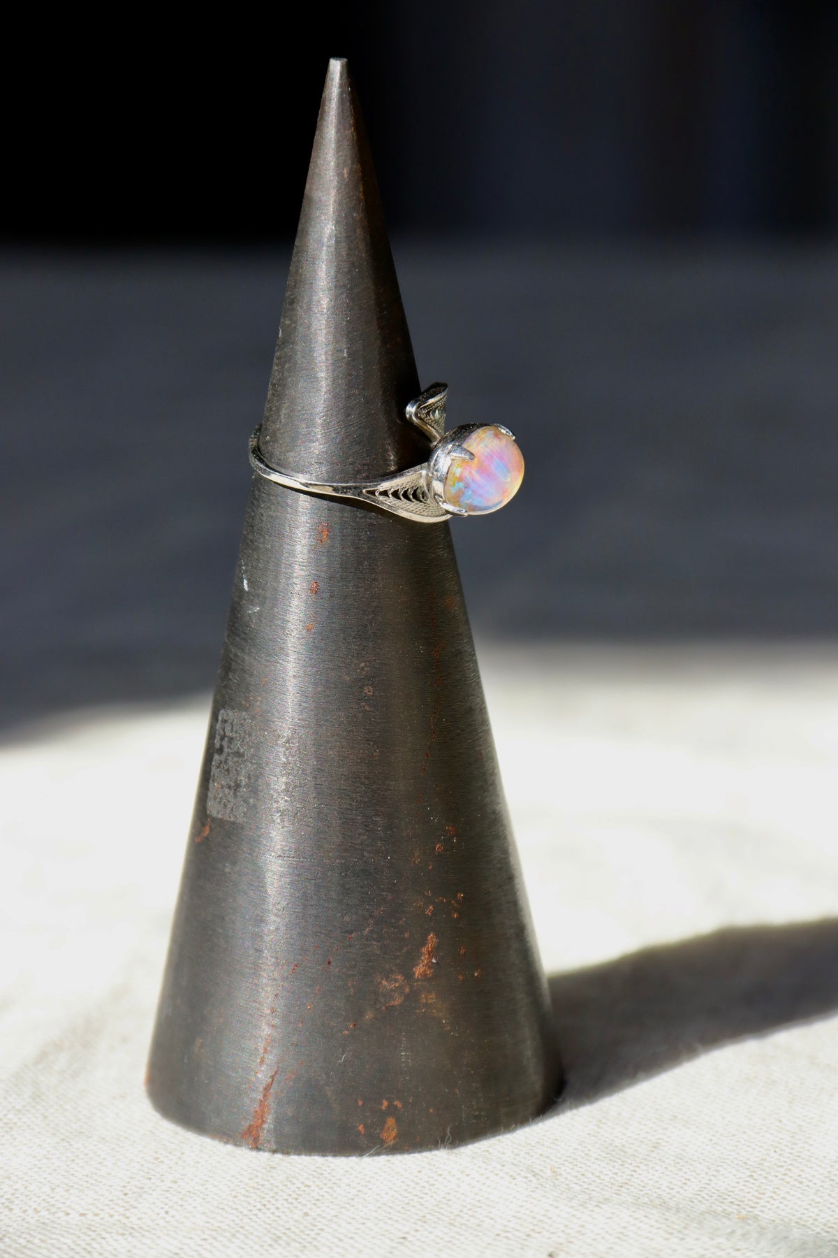 Opal sterling silver ring