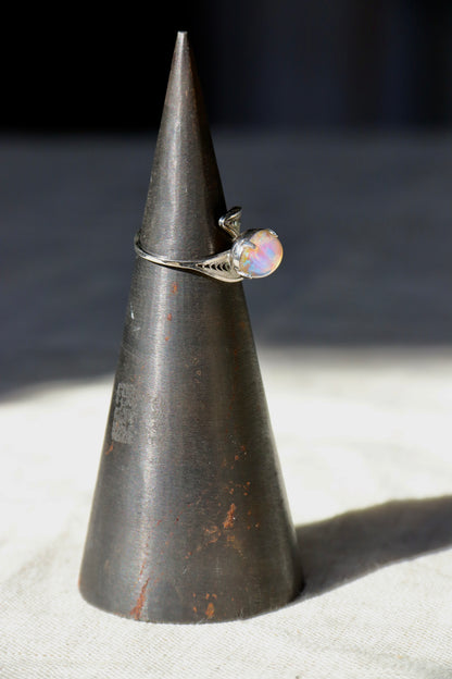 Opal sterling silver ring