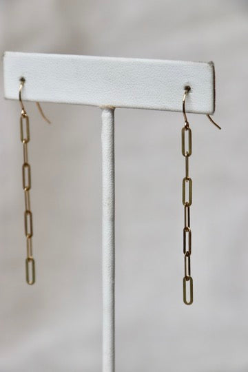 Paperclip Earrings - 10K Yellow Gold