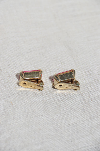 Pink Clip on Earrings