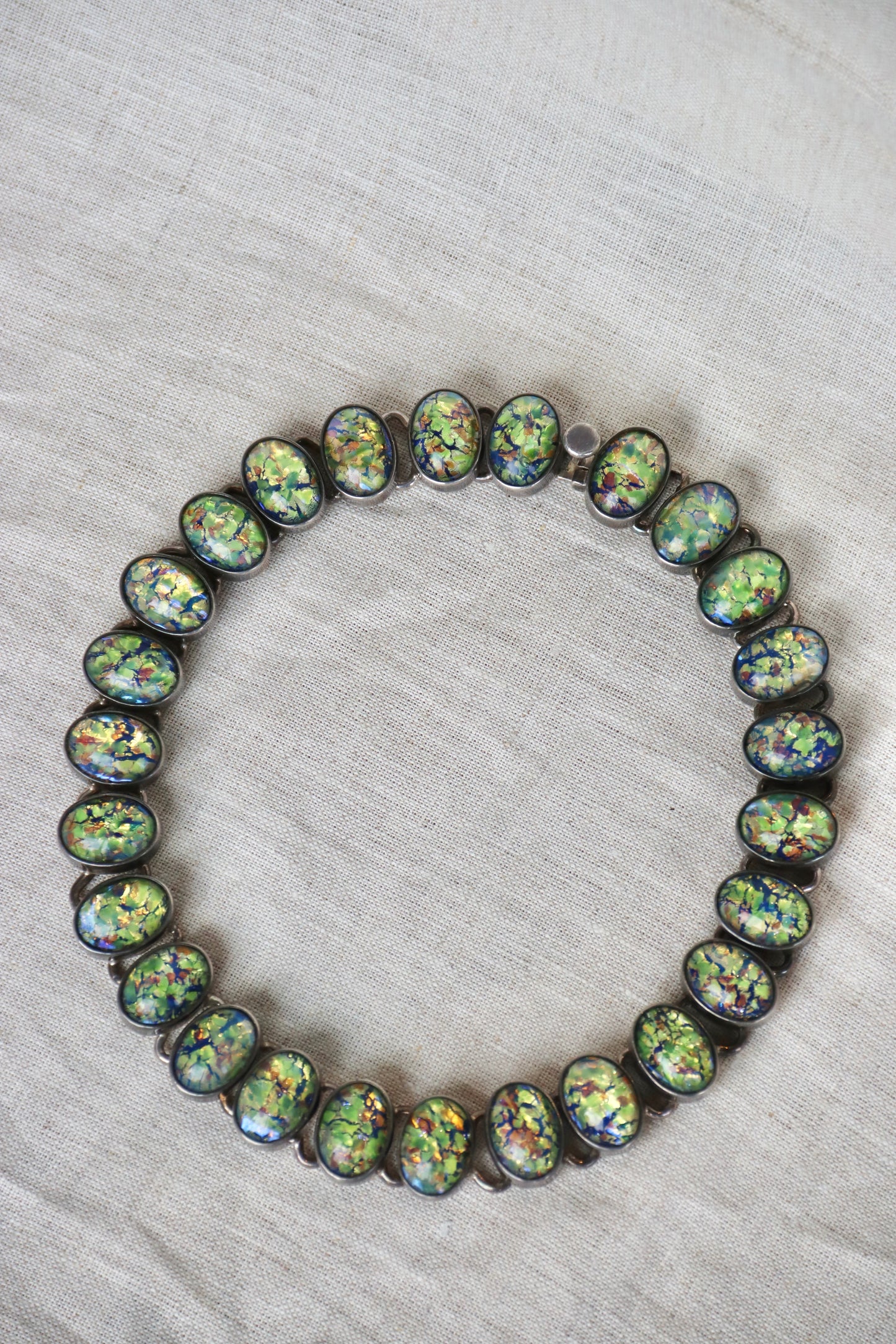 Vintage Dichroic Glass Cabochon Necklace