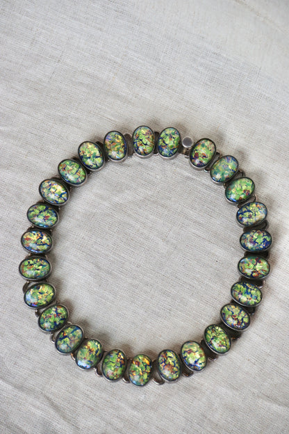 Vintage Dichroic Glass Cabochon Necklace