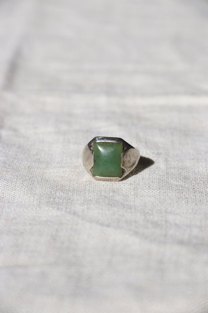 Serpentine Stone sterling silver ring