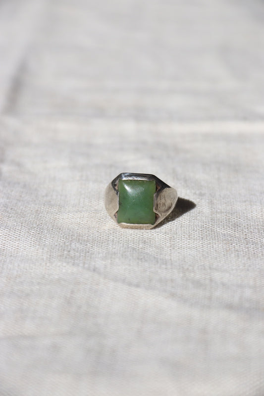 Serpentine Stone sterling silver ring