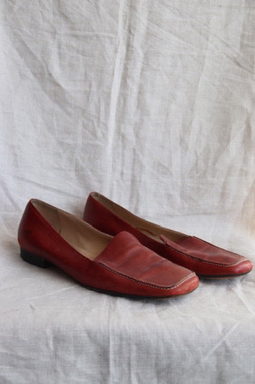 Kate Spade Red Leather Loafers - 10