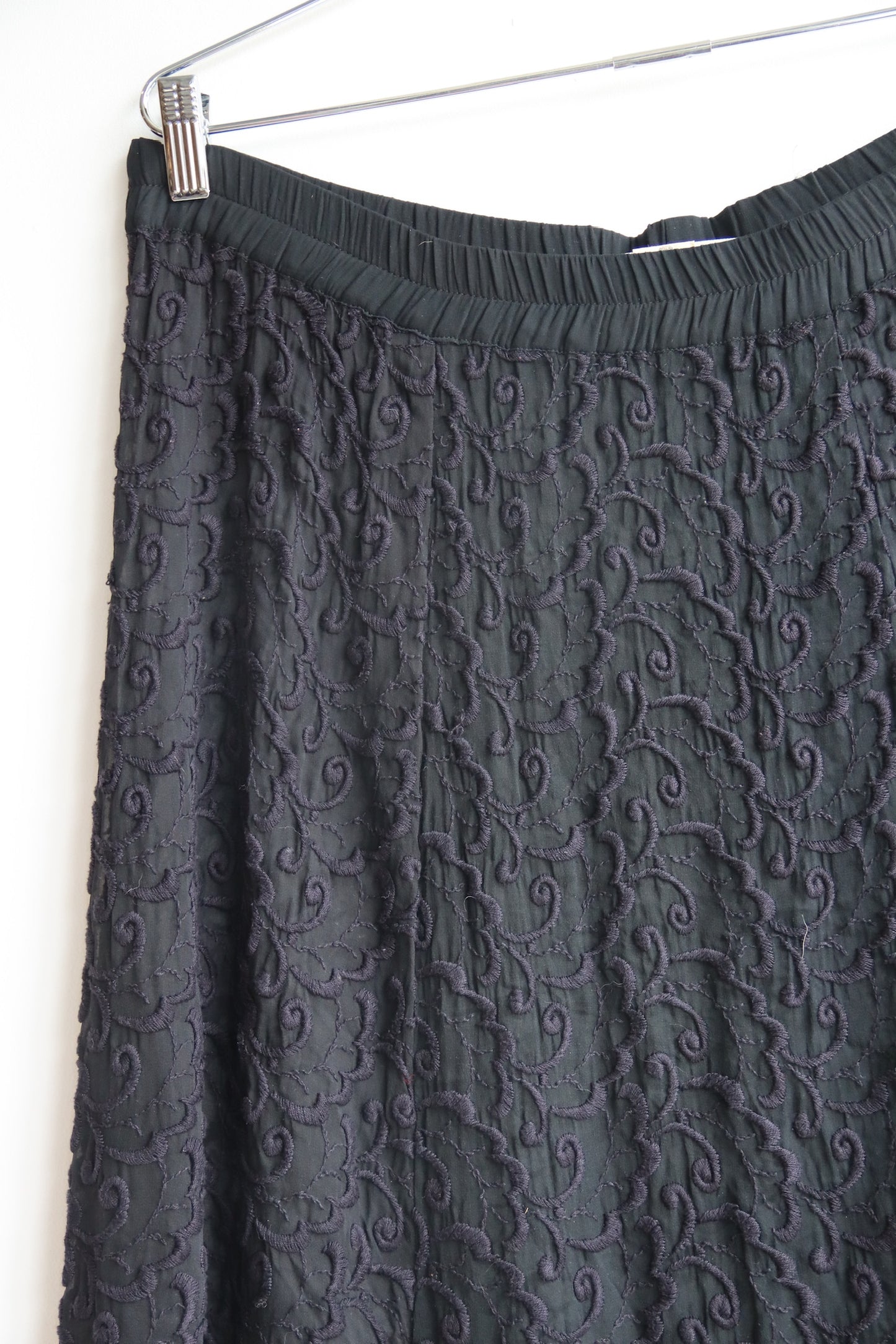 Beth Schaeffer Black Silk Lace Skirt