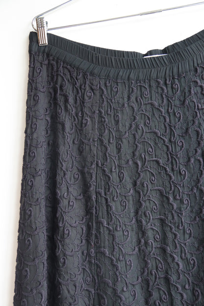 Beth Schaeffer Black Silk Lace Skirt