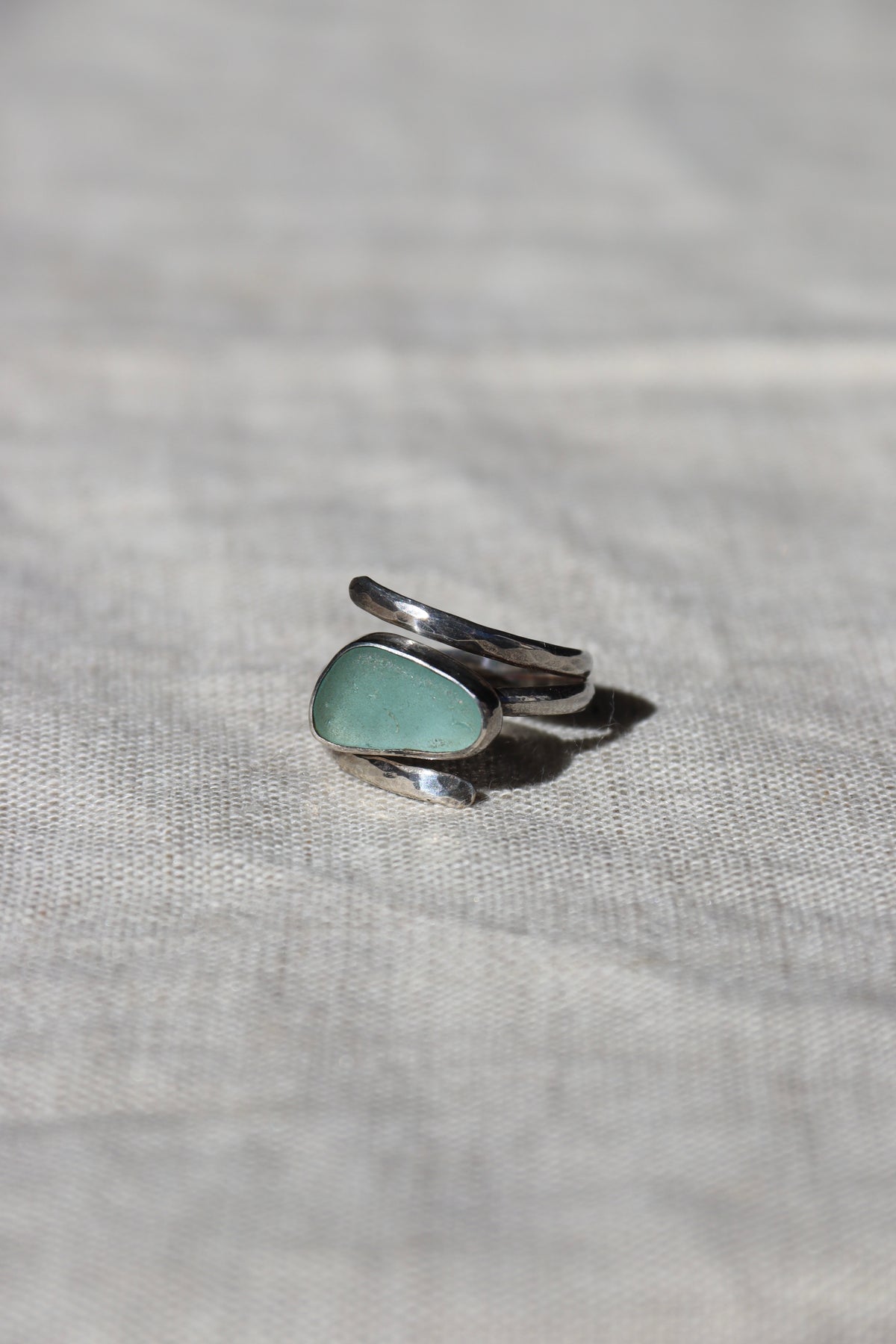 Sea Glass Sterling Silver Wrap Ring