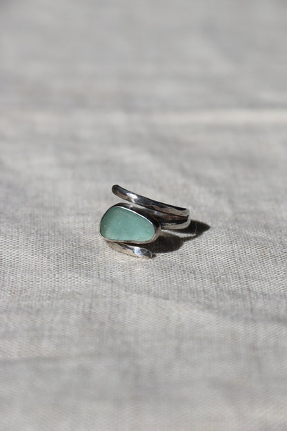 Sea Glass Sterling Silver Wrap Ring
