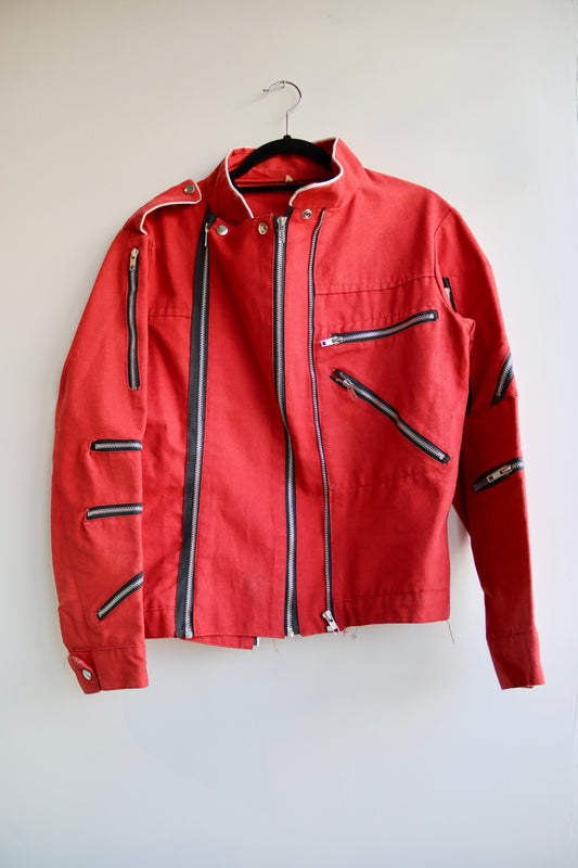 Vintage Red Asymmetrical Jacket