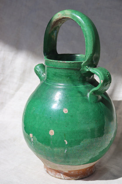 Antique French Green Water Jug