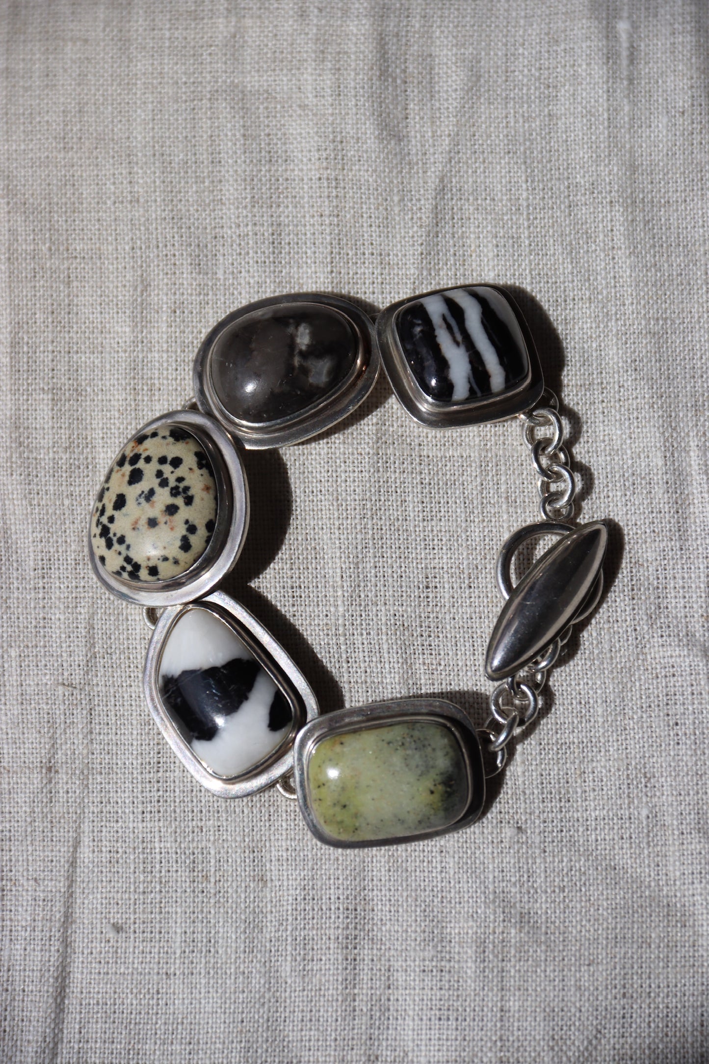 Silpada Sterling Silver and Natural Jasper Stone Bracelet