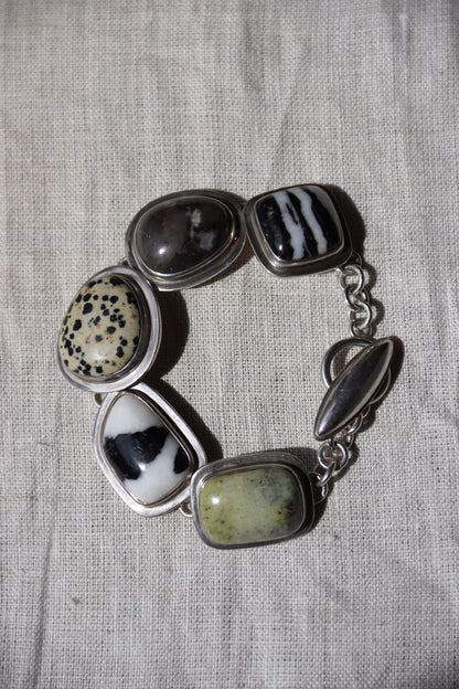 Silpada Sterling Silver and Natural Jasper Stone Bracelet