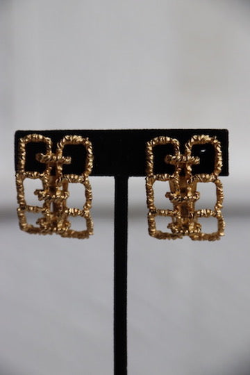 Gold Chain Clip On Earrings