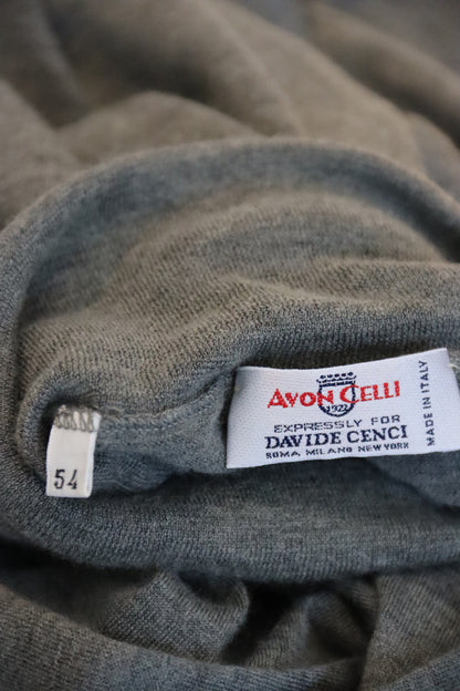 Avon Celli for Davide Cenci Grey Cashmere Turtleneck Sweater