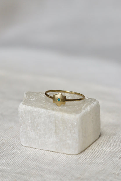 Marisa Mason Solar Ring - gold and turquoise