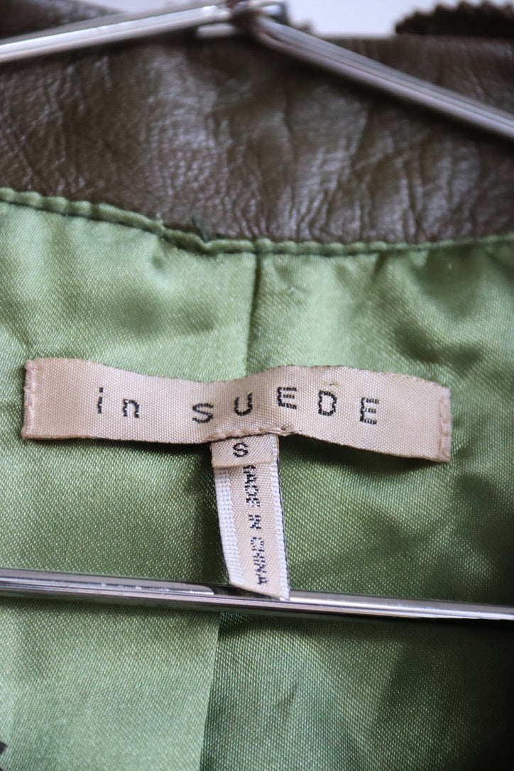 In Suede Green Leather Jacket
