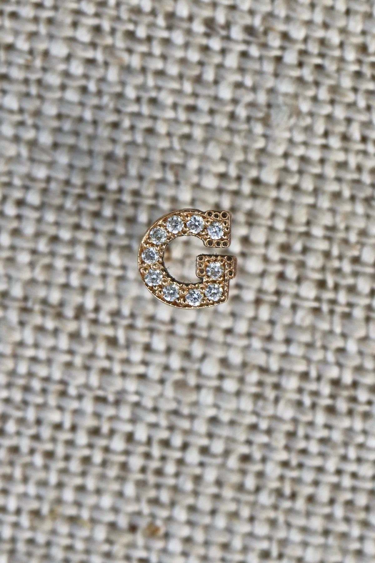 Zoe Chicco 14k Pavé Diamond Initial Letter G Stud