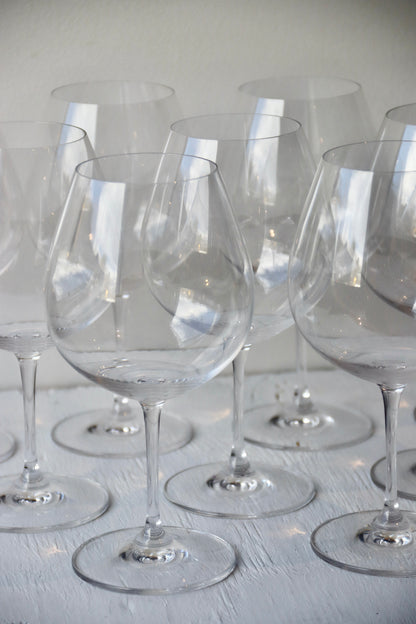 Set of 9 Riedel Crystal Wine Glasses