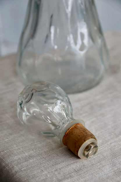 Set of 2 Clear "Dented" Bottles with Stoppers