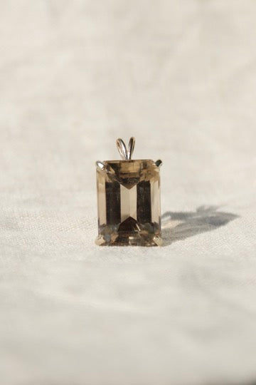 Smoky Quartz Pendant - 14K Yellow Gold