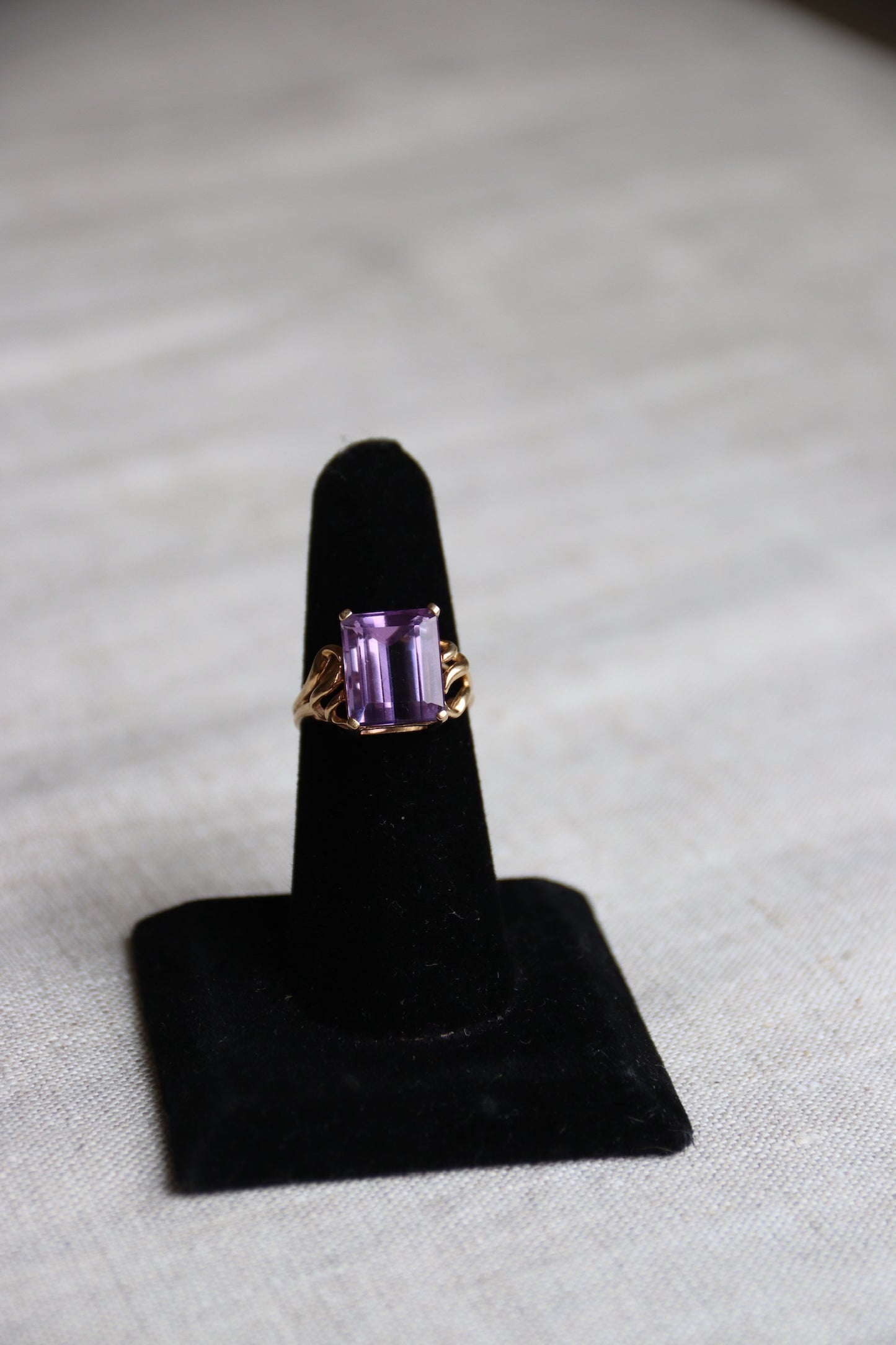 10K Amethyst Ring with Openwork Shoulders