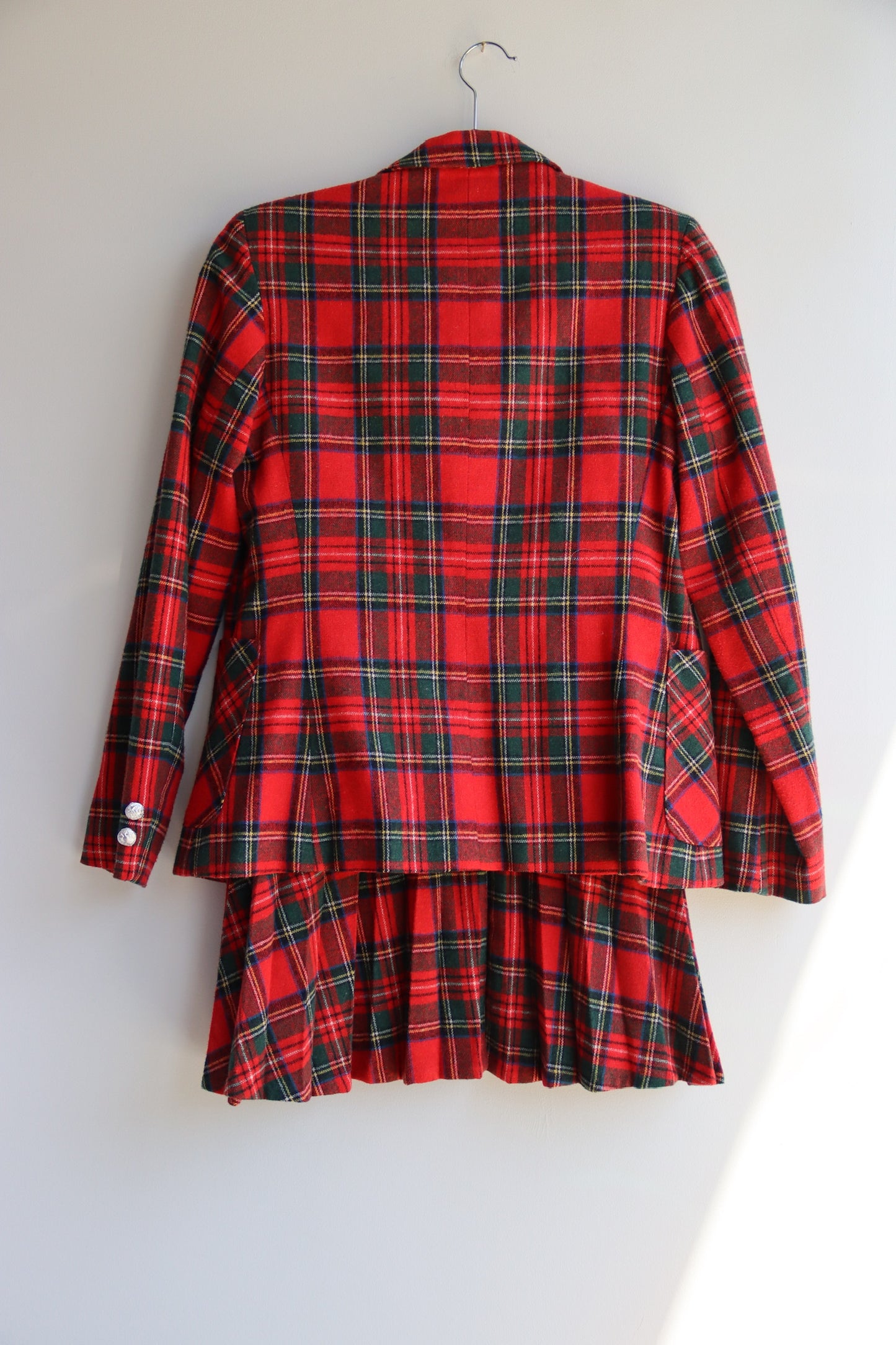 Ira Joyce Tartan Wool Skirt and Jacket Set